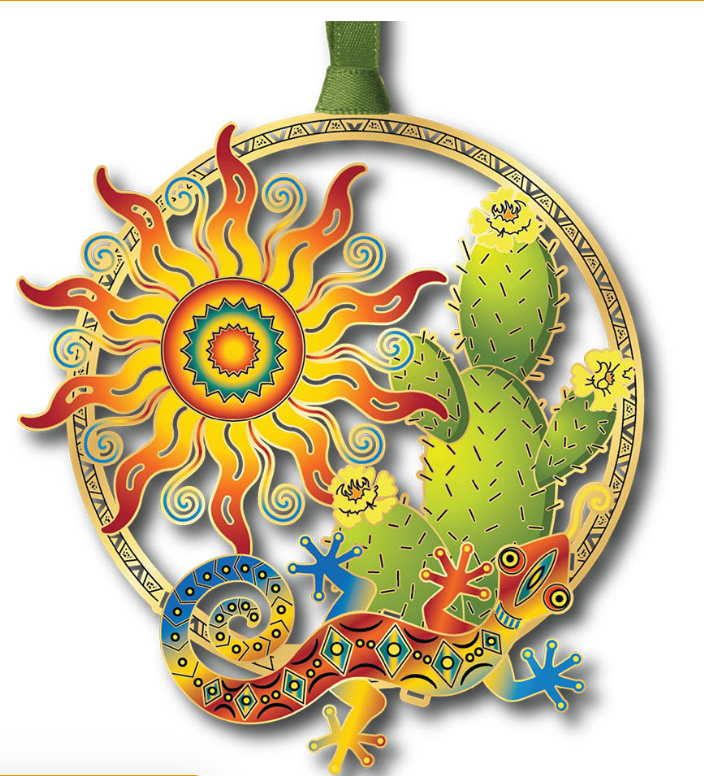 Lizard And Cactus Ornament