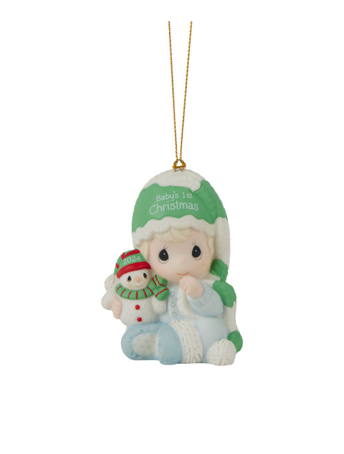 Baby's First Christmas Precious Moments 2024 Dated Ornament - Boy