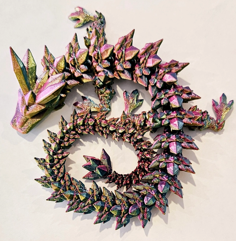 Metallic Rainbow Articulated Crystal Dragon