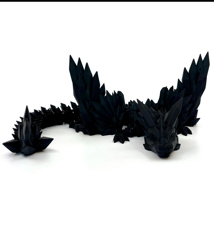 Black Crystal Winged Dragon 11"