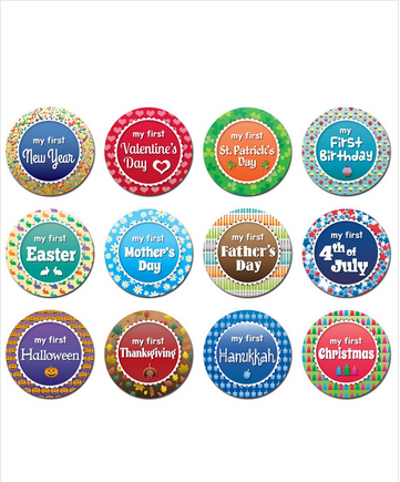 Happiest Holidays Baby Sticker Set