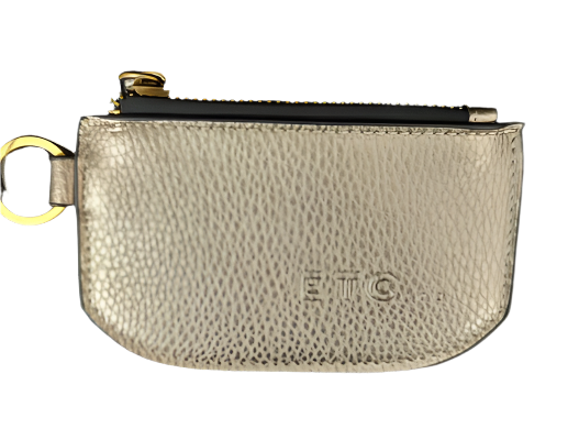 Women's Small Vegan Leatherette Coin Purse Pouch with Keyring