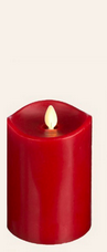 Red LED Wax Pillar Candle