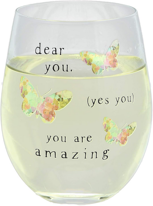 Dear You Stemless Wine Glass