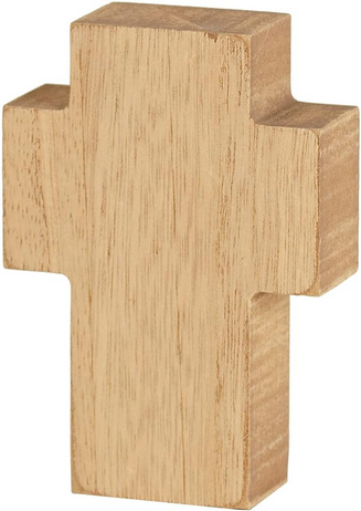 How Great Thou Art Green Foliage 4 x 3 MDF Table Top Block Cross