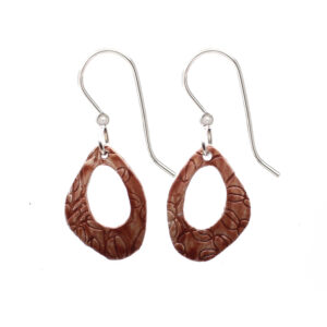 Organic Shape & Leaves Silver Forest Earrings