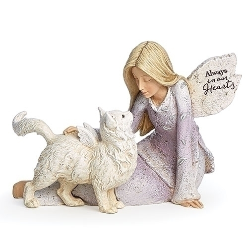 Always In Our Hearts Angel/Cat Memorial Figurine