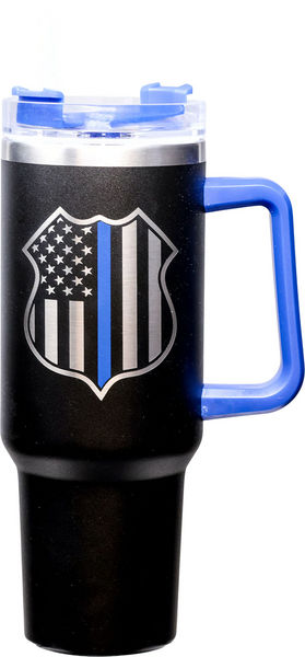 Police Etched 40 Oz. Stainless Steel Tumbler