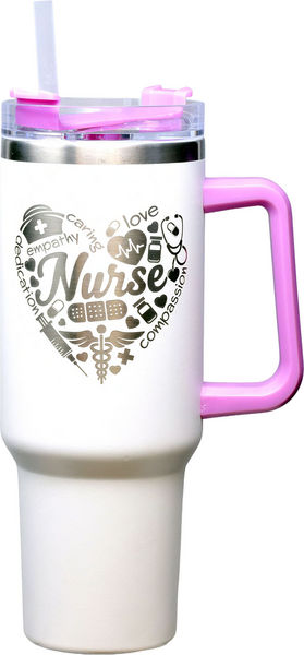 Nurse Etched 40 Oz. Stainless Steel Tumbler