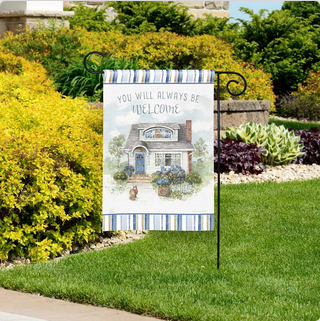 Bungalow Blue Garden Flag