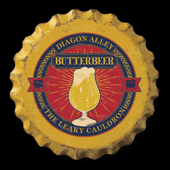 Harry Potter Butterbeer Tin Bottle Cap Sign