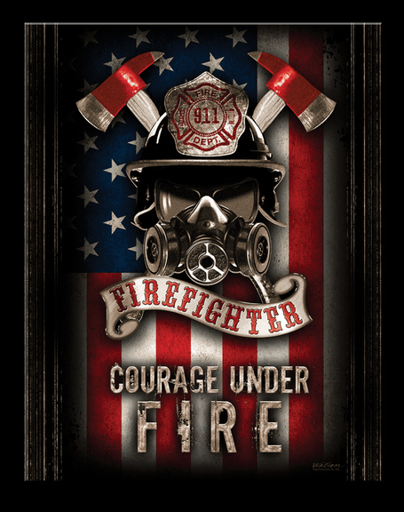 Firefighter Courage Under Fire Tin Sign