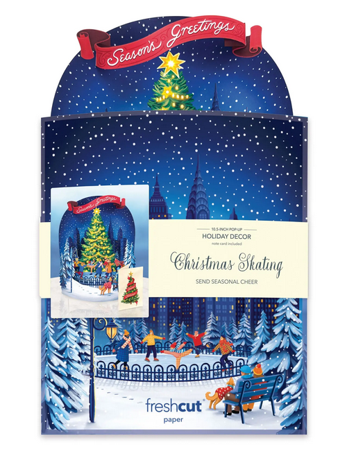 Christmas Skating FreshCut Paper - Pop Up Card
