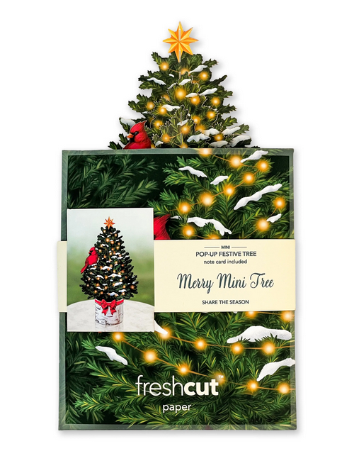 Mini Merry Mini Tree FreshCut Paper - Pop Up Bouquet Card