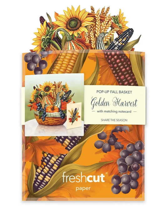 Mini Golden Harvest FreshCut Paper - Pop Up Bouquet Card