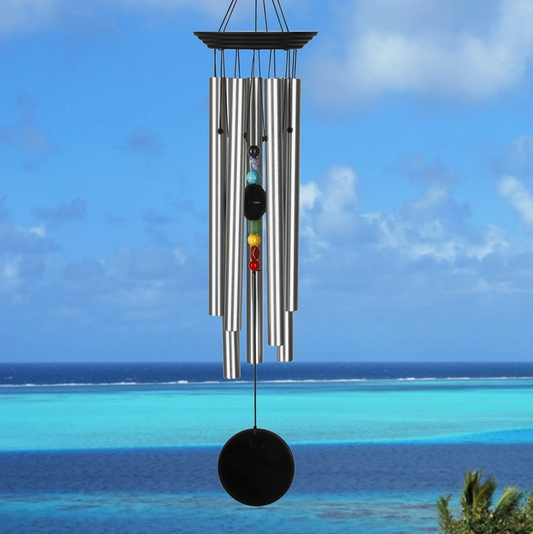 Chakra Seven Stones Large Black Woodstock Wind Chime