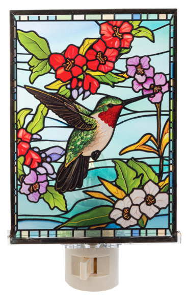 Hummingbird Stained Glass Night Light
