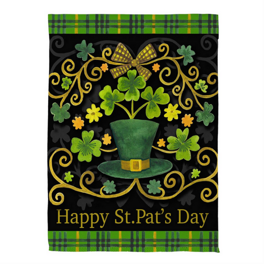 St. Patrick's Day Ornate Suede Garden Flag