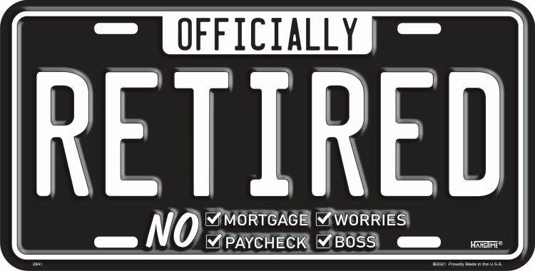 Officially Retired - License Plate