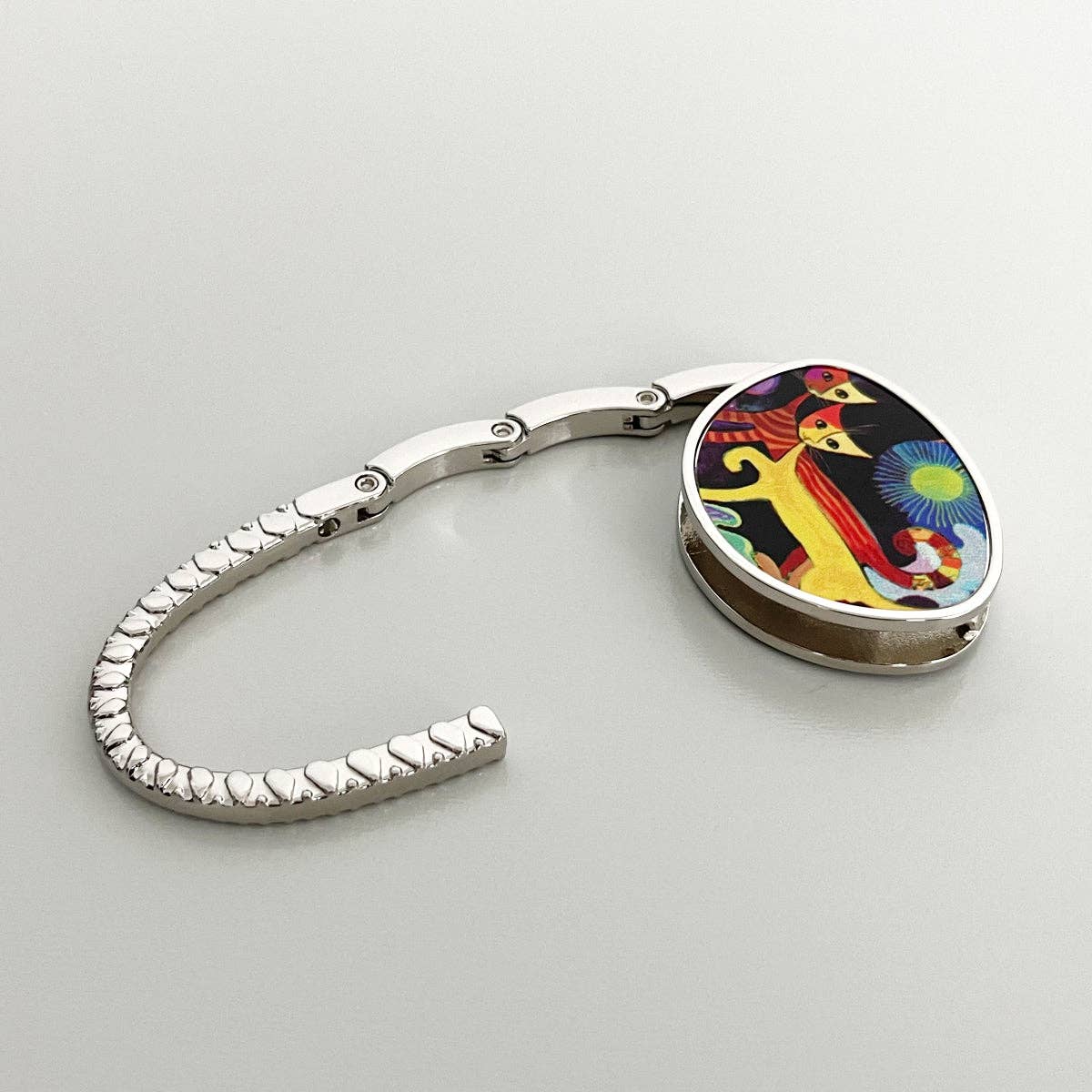 Foldable Purse Hook Hanger: Purple Baguette