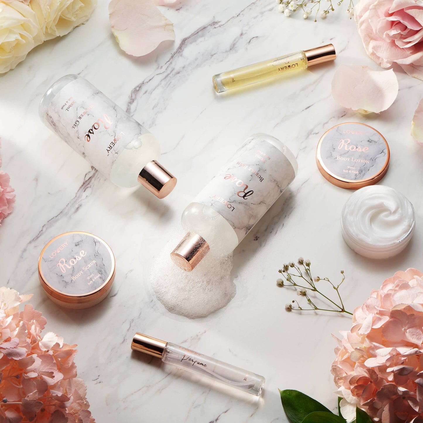 Rose Bath Spa Day Bath and Body Gift Basket