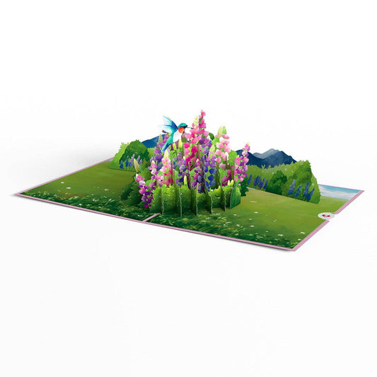 Lupine Hummingbird Lovepop Card