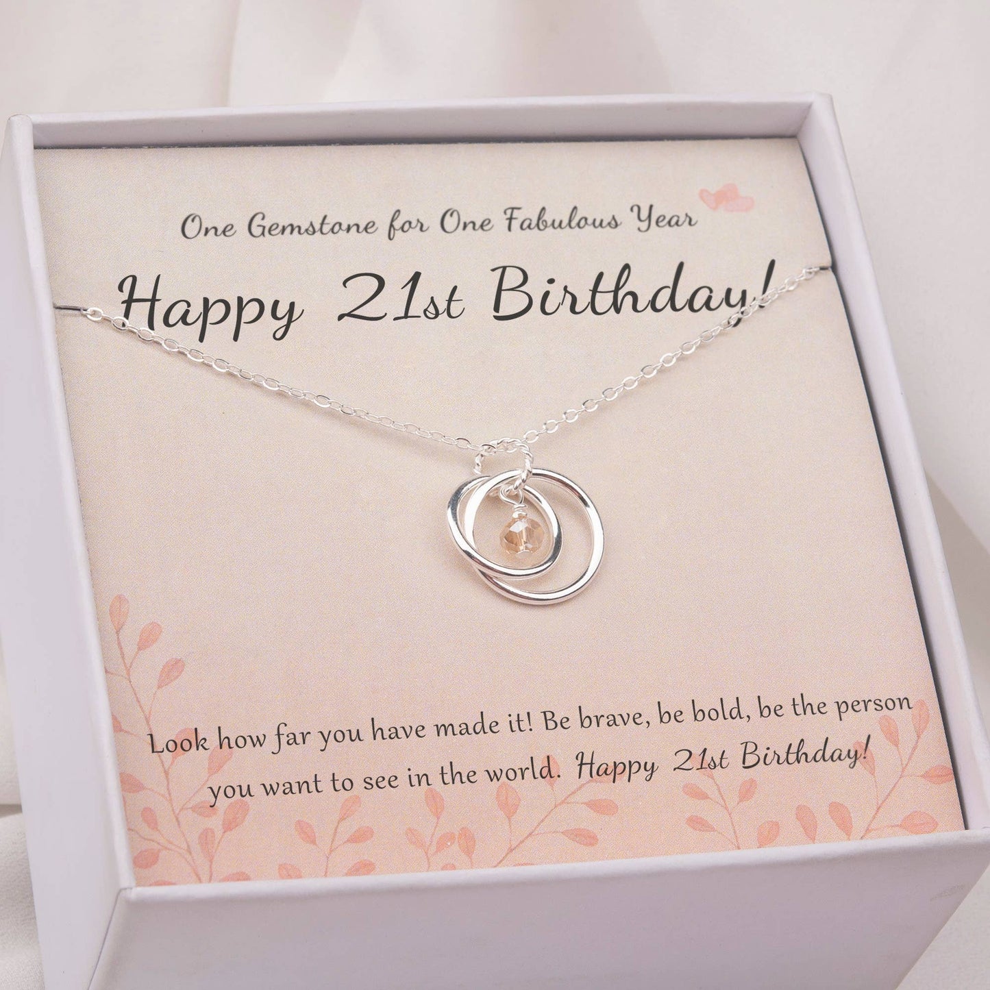 Happy 21st Birthday! Sterling Silver Necklace