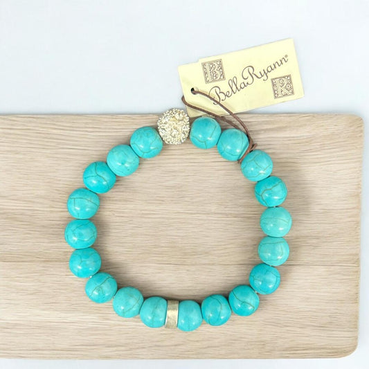 Turquoise Bead Stretch Bracelet