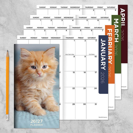 2026-2027 Kitten Small Monthly Pocket Planner