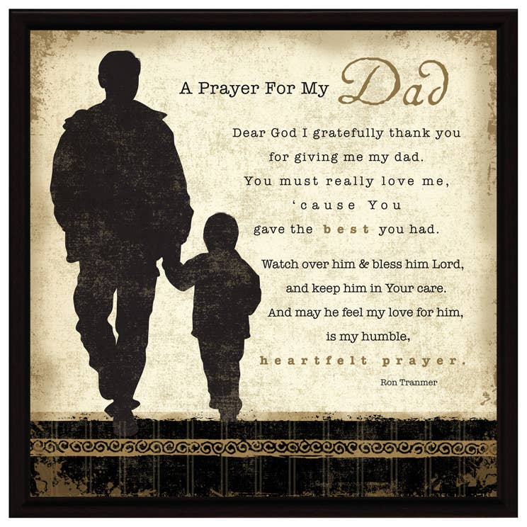 A Prayer For My Dad Plaque