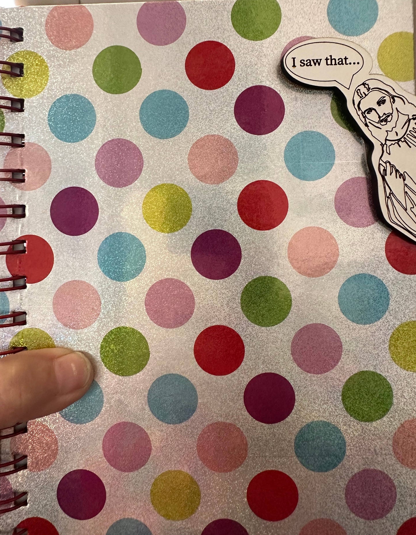 Peeking Jesus "I saw that." Sticker