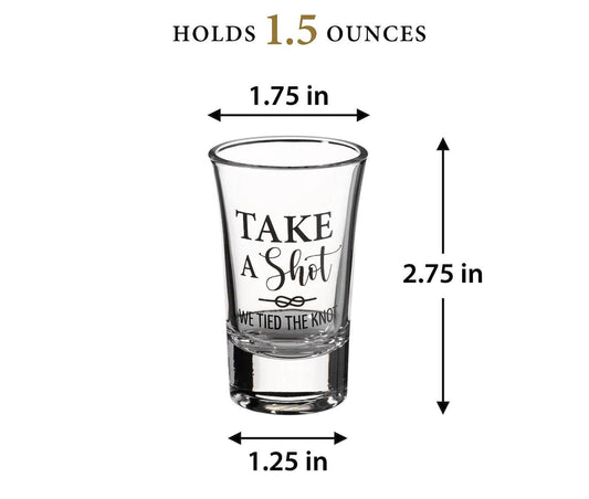Tied the Knot Wedding Day Shot Glass