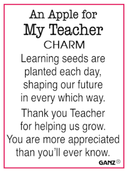 An Apple For My Teacher Pocket Charm