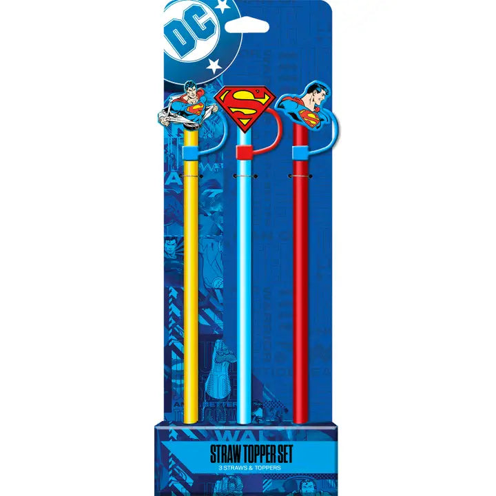 Superman Straw Topper Set/3