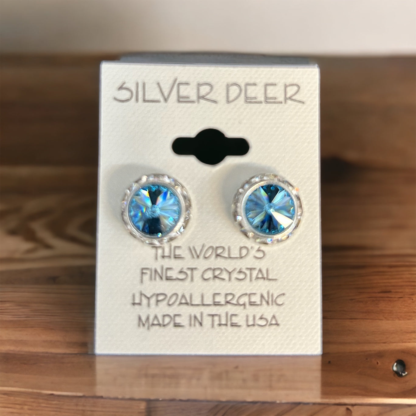 Aqua Rhinestone Rivoli Earrings