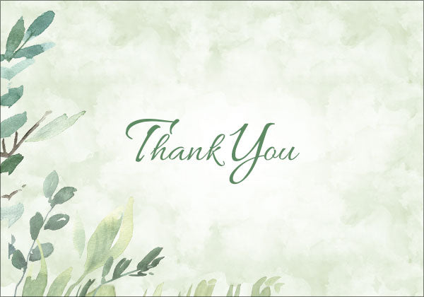 Thank You Note Cards Green