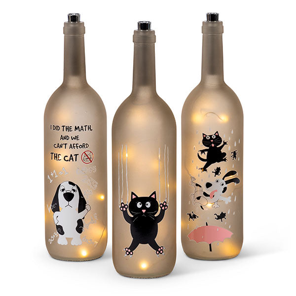 Pet Frosted LED Bottles, 3 Ast