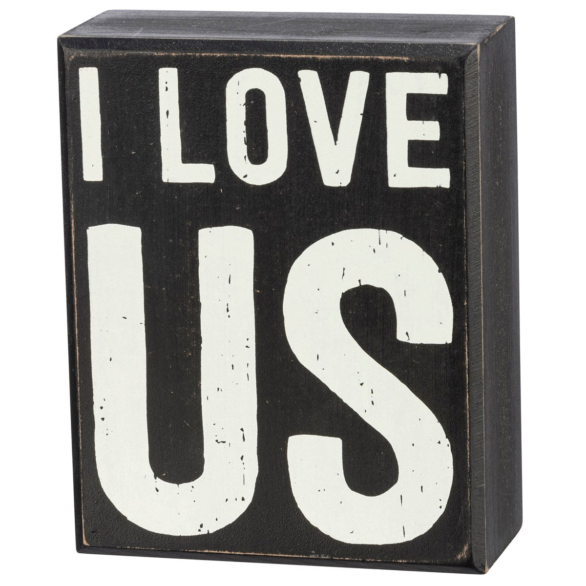 I Love Us Black/White Box Sign Primitives by Kathy
