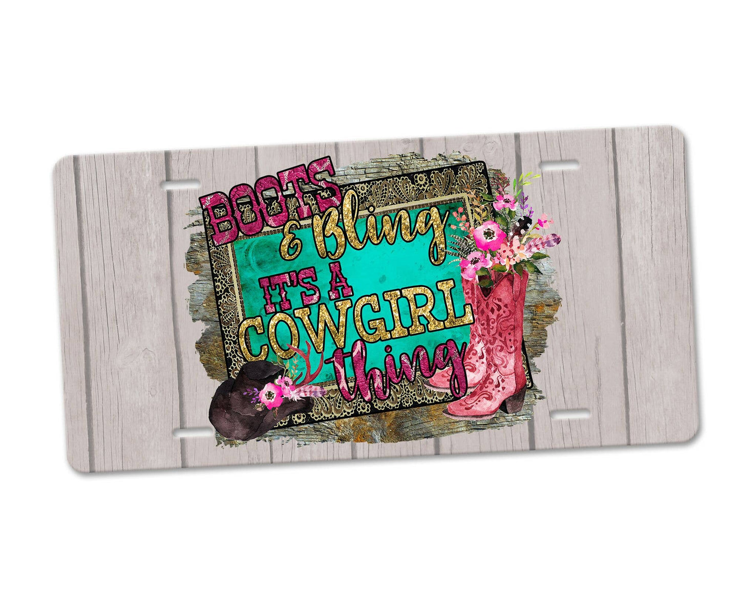 Boots and Bling License Plate