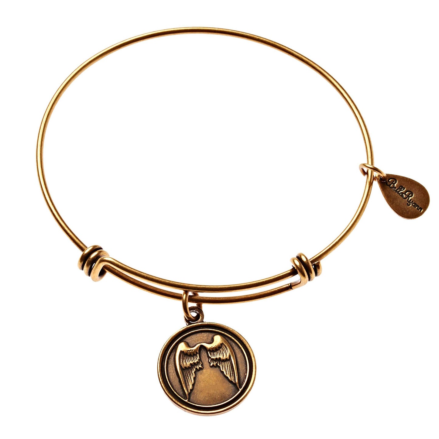 Angel Wings Gold Expandable Bangle Charm Bracelet