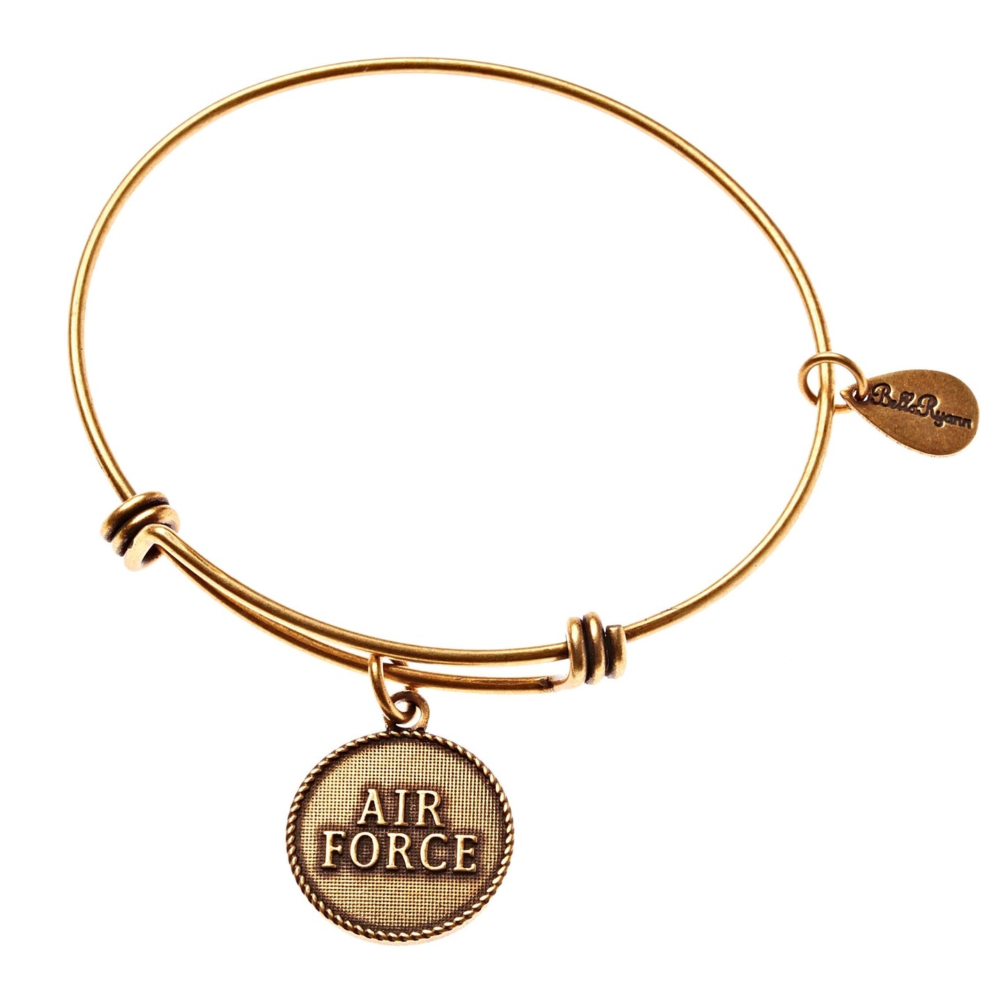 Air Force Gold Expandable Bangle Charm Bracelet