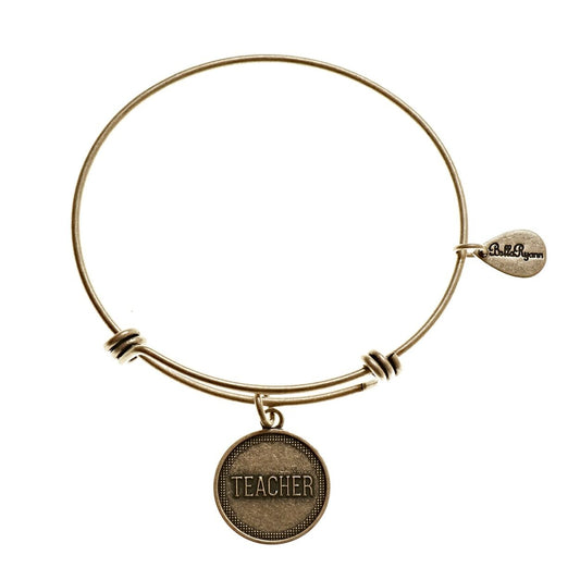 Teacher Expandable Bangle Charm Bracelet
