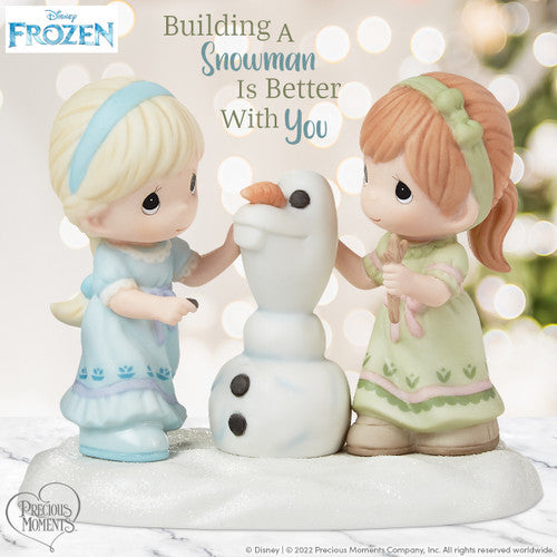 Building a Snowman is Better with You Disney Precious Moments Figurine