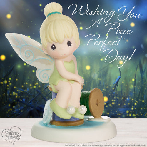 Tinkerbell on Spool of Thread Precious Moments