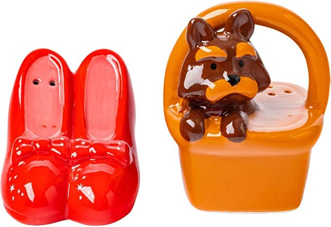Wizard of Oz Ruby Slipper, Toto Salt and Pepper Shakers