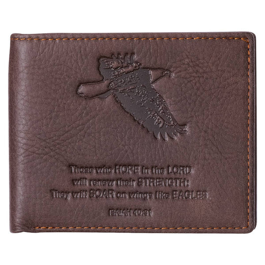 Wings Like Eagles Dark Brown Genuine Leather Wallet