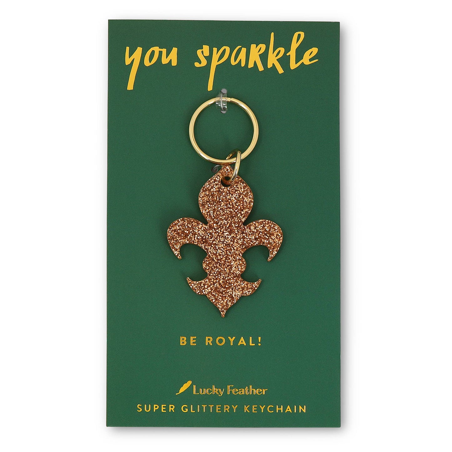 Fleur De Lis Glitter Keychain