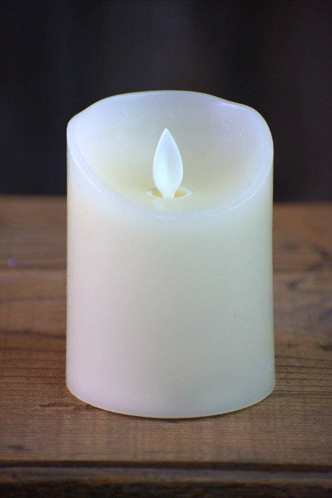 Cream Non Drip Moving Flame LED Candle 3in by 4in Wholesale Home Decor