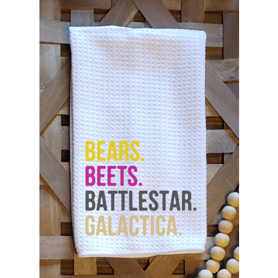 The Office Bears Beets Battlestar Galactica Funny KitchenTowel