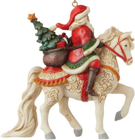 Jim Shore Santa Riding White Horse Ornament